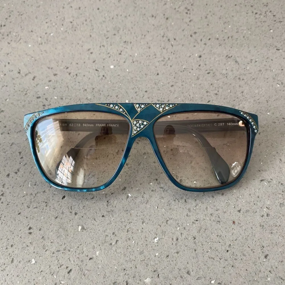 Society Optiks CACHET C287 C287-511 62-13-140 France Eyeglasses frames ONLY blue